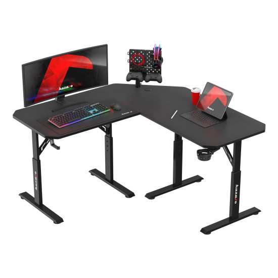 Huzaro Hero 7.3 elektrischer Eckschreibtisch schwarz