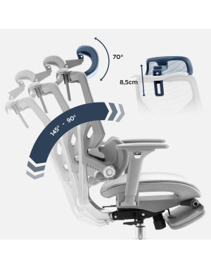 Ergonomischer Stuhl Mark Adler Expert 8.7 Grau Mesh