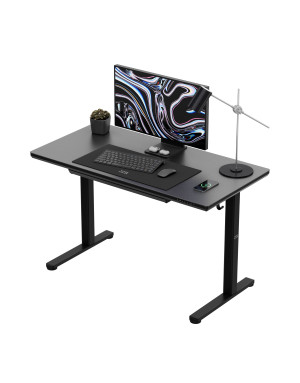 Markadler Leader 8.5 Schwarz Höhenverstellbarer Schreibtisch mit Glasplatte