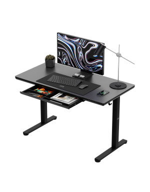 Markadler Leader 8.5 Schwarz Höhenverstellbarer Schreibtisch mit Glasplatte