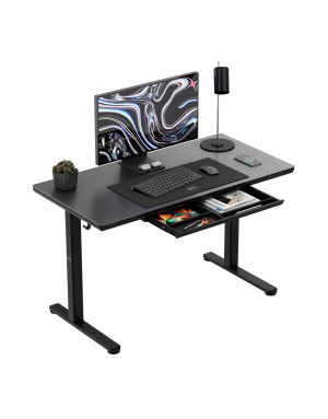 Markadler Leader 8.5 Schwarz Höhenverstellbarer Schreibtisch mit Glasplatte