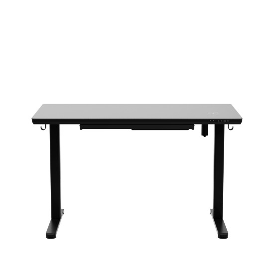 Markadler Leader 8.5 Schwarz Höhenverstellbarer Schreibtisch mit Glasplatte