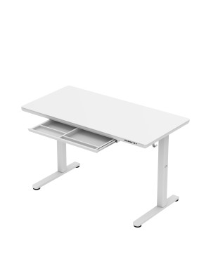 Markadler Leader 8.5 Weiß Höhenverstellbarer Schreibtisch mit Glasplatte