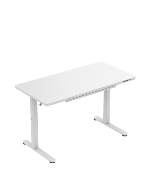 Markadler Leader 8.5 Weiß Höhenverstellbarer Schreibtisch mit Glasplatte