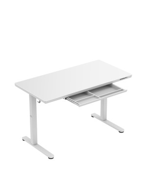 Markadler Leader 8.5 Weiß Höhenverstellbarer Schreibtisch mit Glasplatte