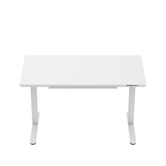 Markadler Leader 8.5 Weiß Höhenverstellbarer Schreibtisch mit Glasplatte