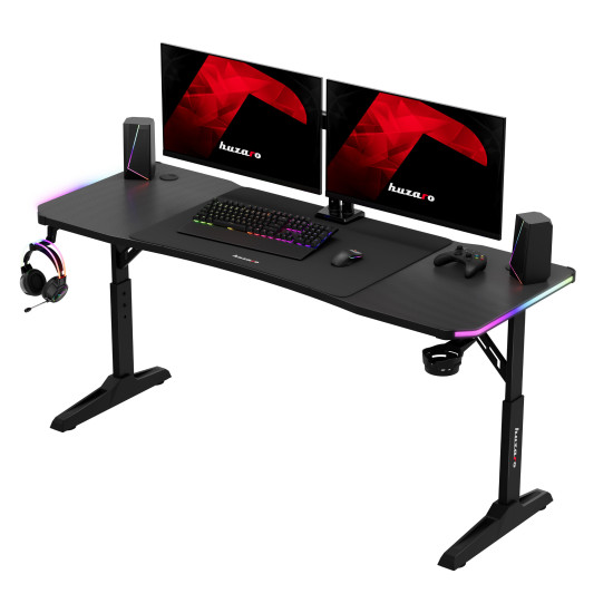 Huzaro Hero 4.6 Schwarz RGB LED Gaming-Schreibtisch