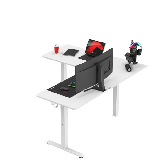 Huzaro Hero 9.5 elektrischer Eckschreibtisch Weiss