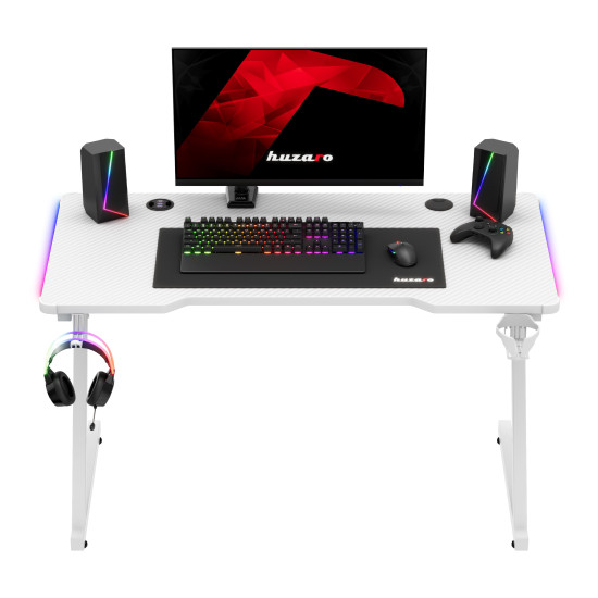 Huzaro Hero 2.5 RGB LED WHITE Gaming-Tisch