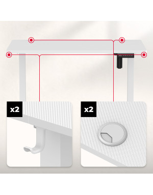 Huzaro Hero 7.9 Weiß Elektrischer Schreibtisch 100 cm x 60 cm