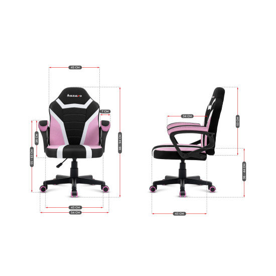 HUZARO RANGER 1.0 Rosa Mesh Gaming Stuhl für Kinder