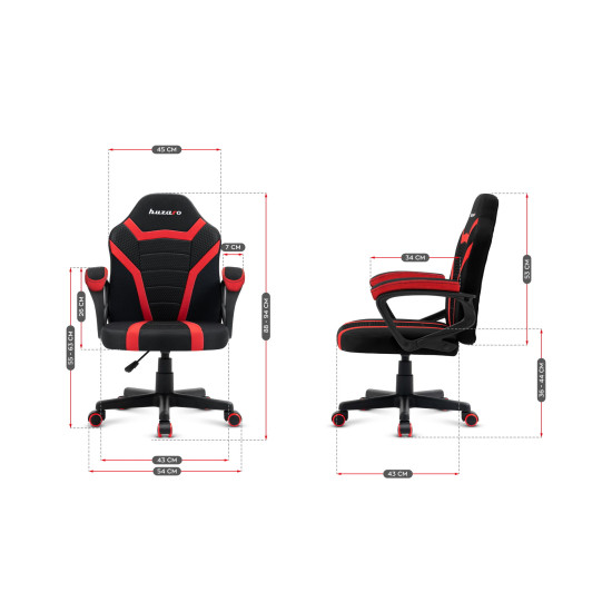 HUZARO RANGER 1.0 Rot Mesh Gaming Stuhl für Kinder