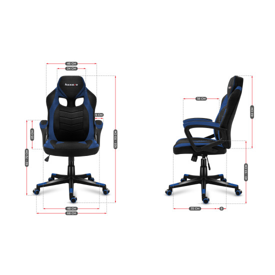 HUZARO FORCE 2.5 Blau Mesh Gaming Stuhl