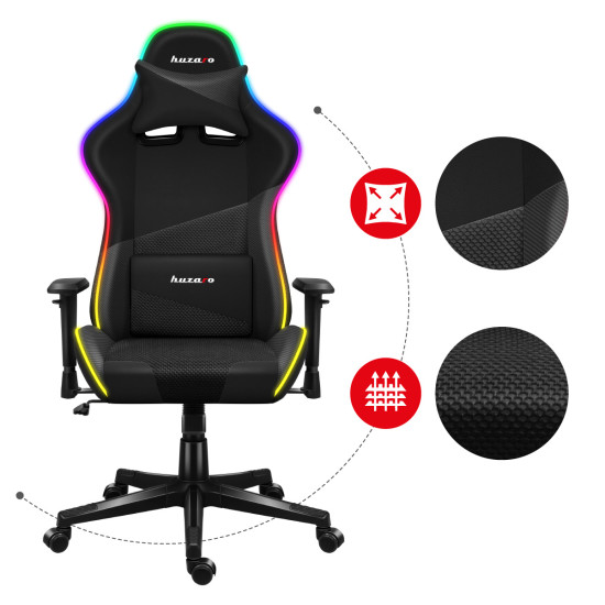 HUZARO FORCE 6.2 Schwarz RGB LED Gaming Stuhl