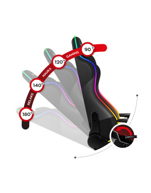 HUZARO FORCE 6.2 Schwarz RGB LED Gaming Stuhl