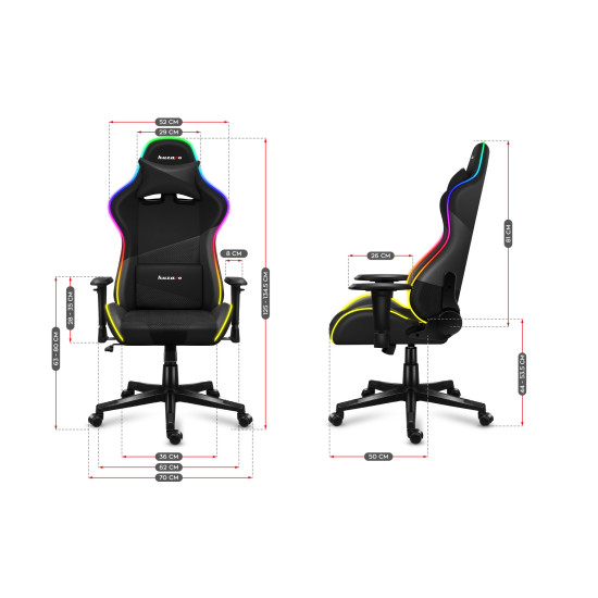 HUZARO FORCE 6.2 Schwarz RGB LED Gaming Stuhl