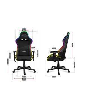 HUZARO FORCE 6.2 Schwarz RGB LED Gaming Stuhl