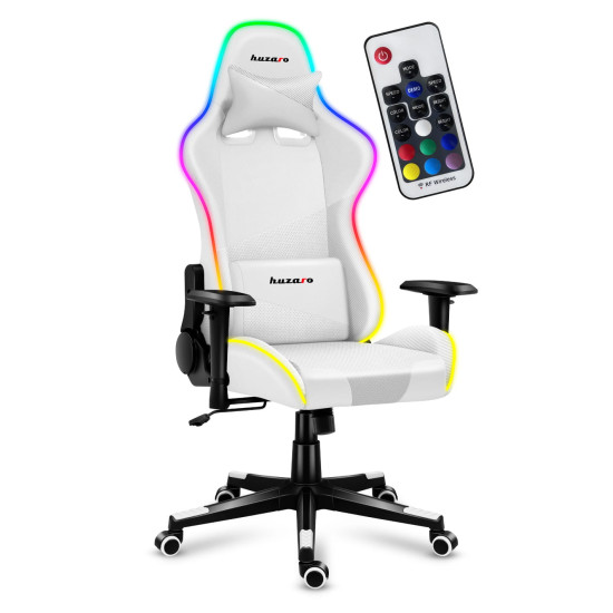 HUZARO FORCE 6.2 Weißer RGB LED Gaming Stuhl