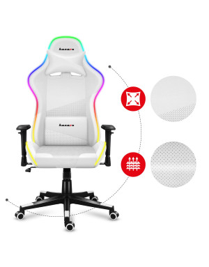 HUZARO FORCE 6.2 Weiß RGB LED Gaming Stuhl