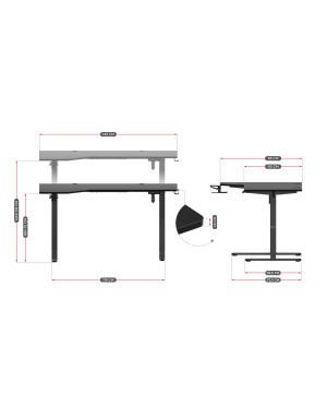 Huzaro Hero 9.1 elektrischer Eckschreibtisch schwarz