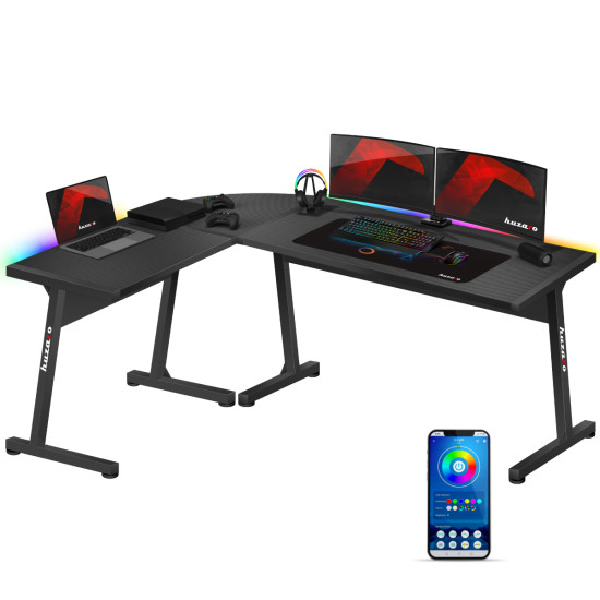 Huzaro Hero 6.0 RGB schwarz Eck-Gaming-Tisch