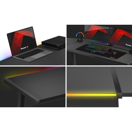 Huzaro Hero 6.0 RGB schwarz Eck-Gaming-Tisch