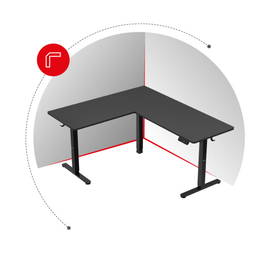 Huzaro Hero 9.5 elektrischer Eckschreibtisch schwarz