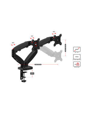 Huzaro Motion 2.2 Schwenkbare Halterung für zwei Monitore