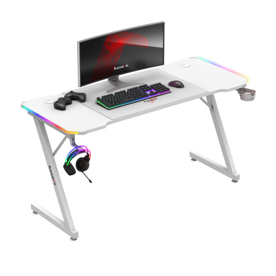 Huzaro Hero 3.3 Weiß RGB-Gaming-Tisch