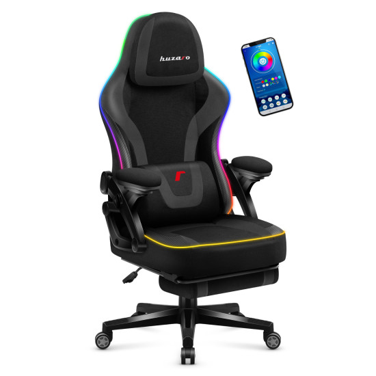 Huzaro Force 4.6 Schwarz Mesh RGB Smart Gaming Stuhl