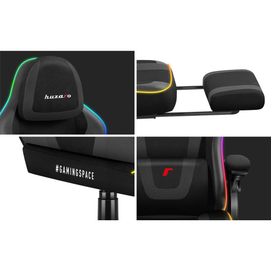 Huzaro Force 4.6 Schwarz Mesh RGB Smart Gaming Stuhl