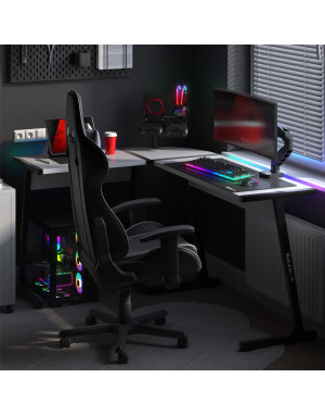 Hero 6.0 Eck-Gaming-Tisch Weiß RGB