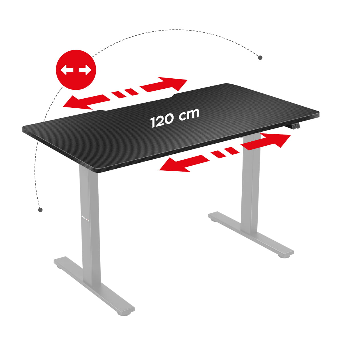 Huzaro Hero 8.0 Schwarzer elektrischer Schreibtisch