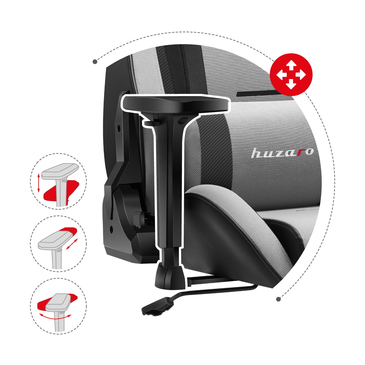 HUZARO FORCE 7.6 Grau Gaming-Stuhl