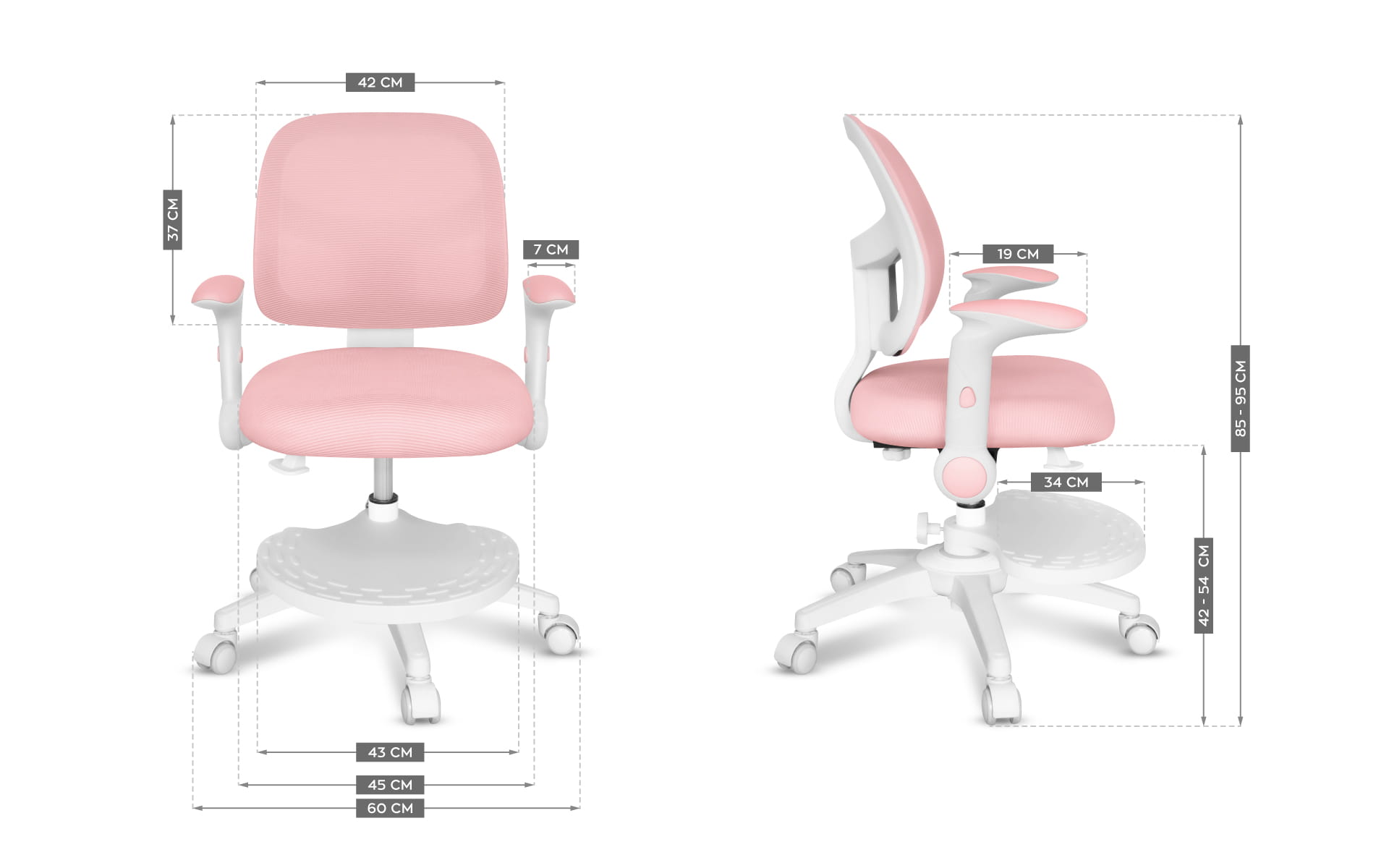 Mark Adler JUNIOR 5.0 Rosa Drehstuhl 