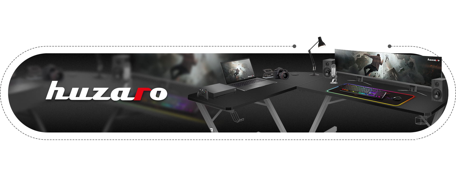 Huzaro Hero 7.0 Grau Gaming-Schreibtisch