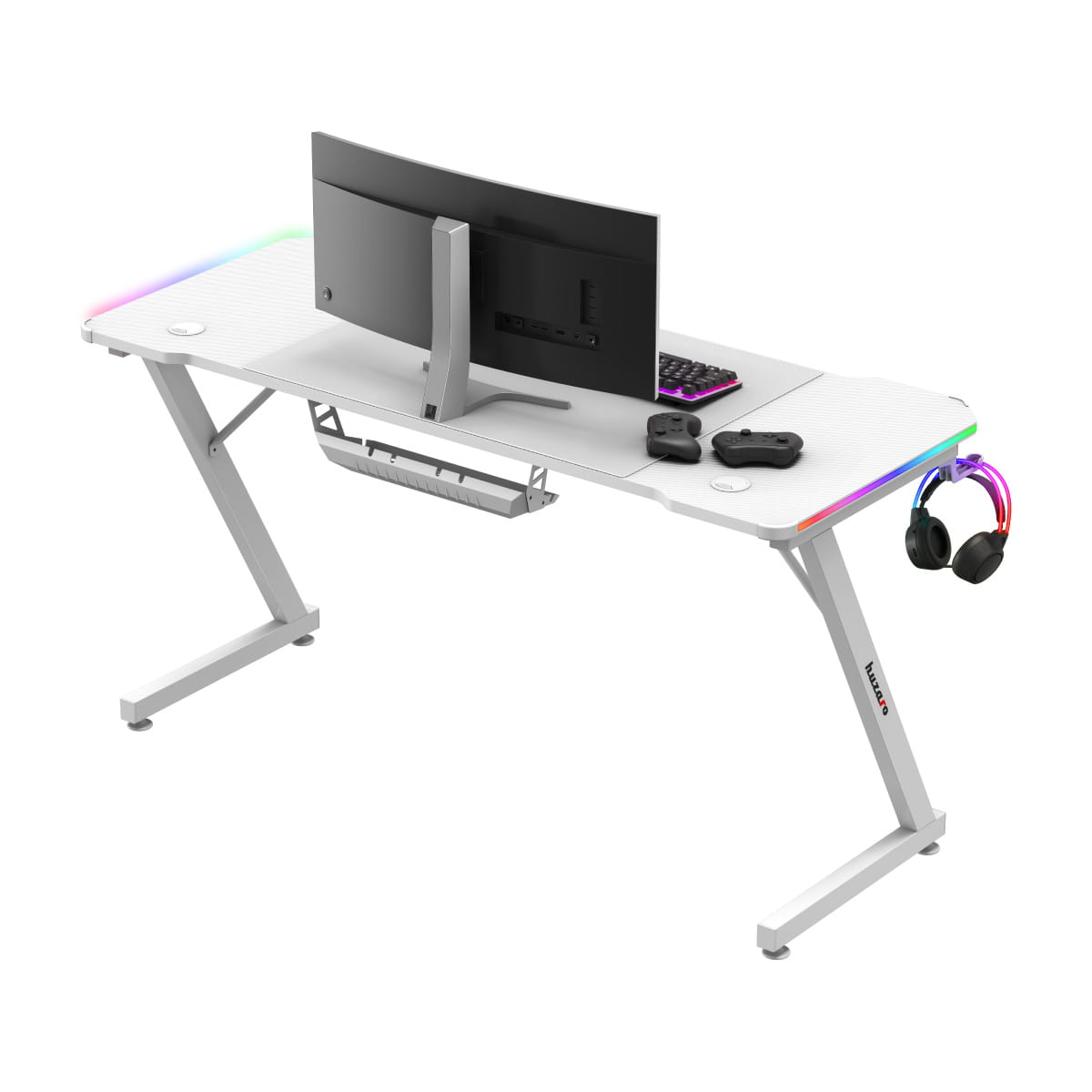 Huzaro Hero 3.3 Weiß RGB LED Gaming-Tisch