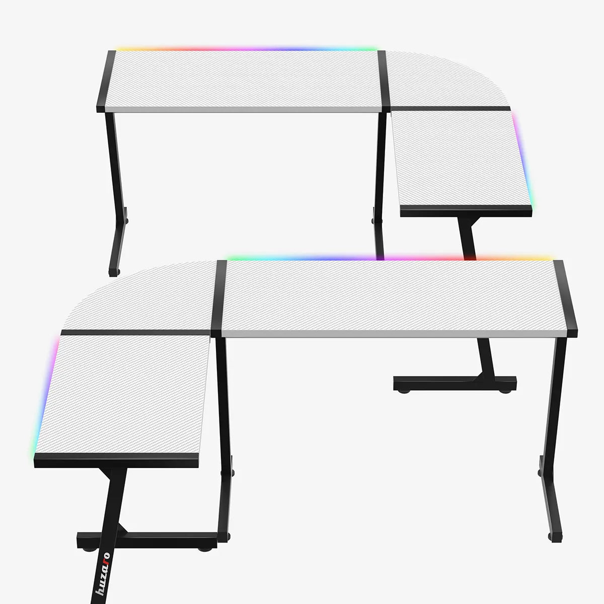 Hero 6.0 Eck-Gaming-Tisch Weiß RGB LED