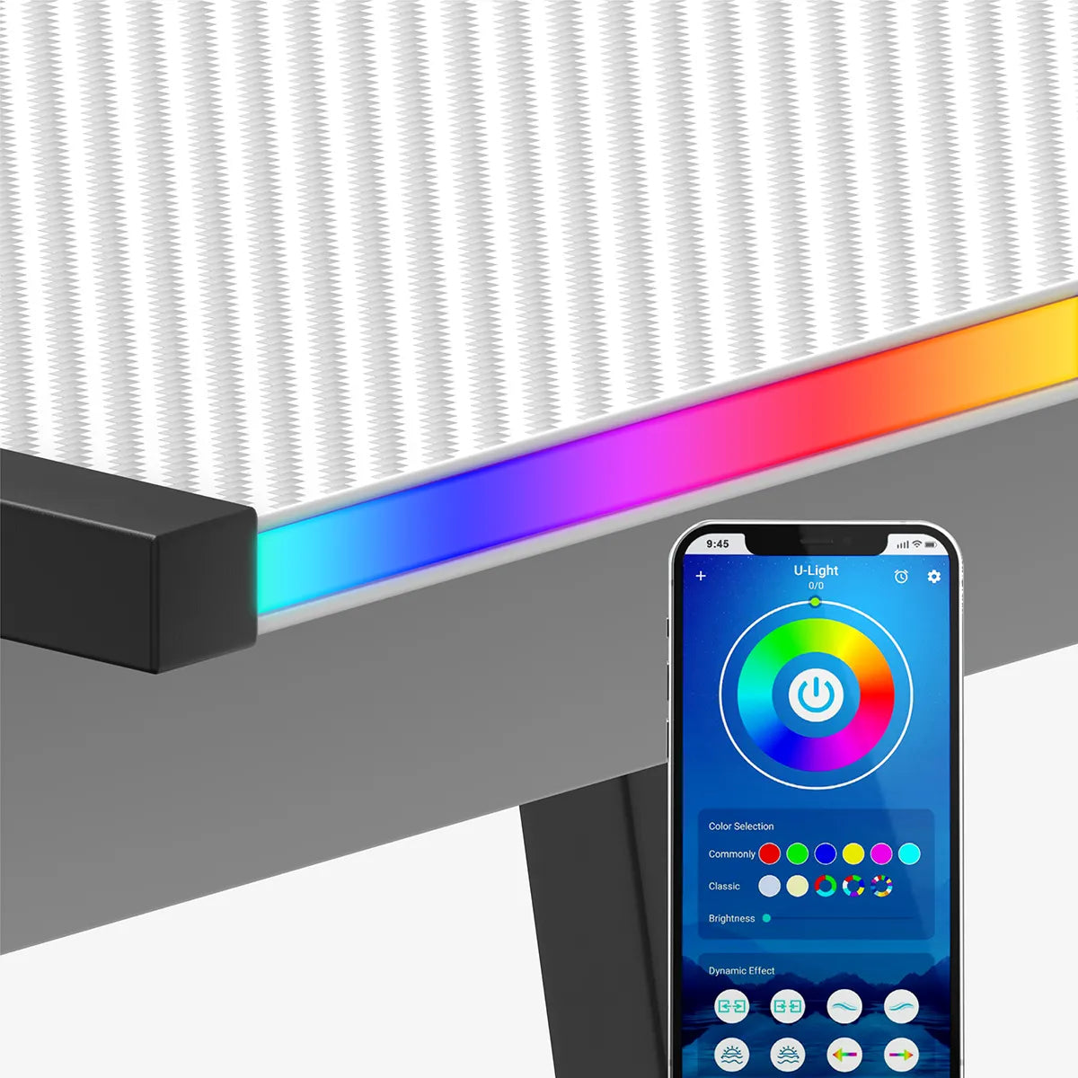 Hero 6.0 Eck-Gaming-Tisch Weiß RGB LED