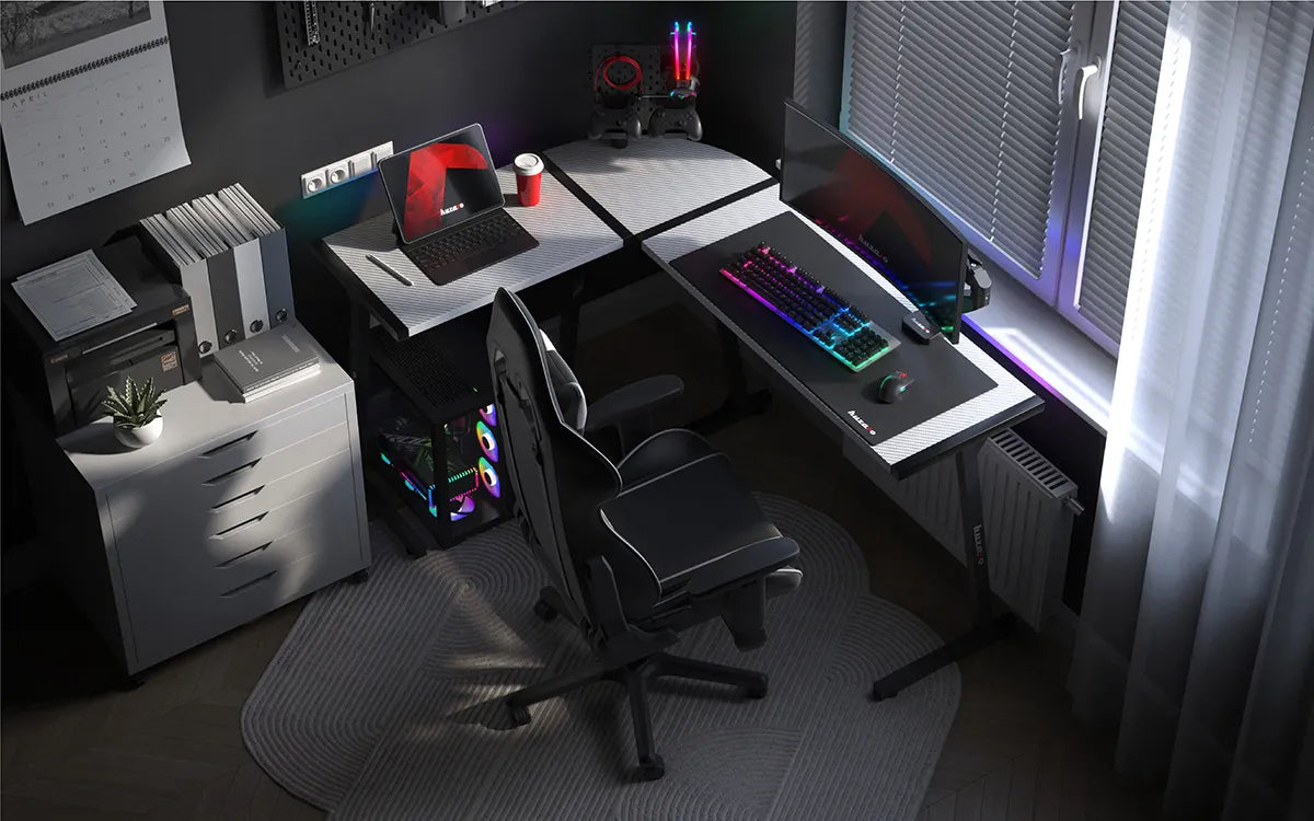 Hero 6.0 Eck-Gaming-Tisch Weiß RGB LED