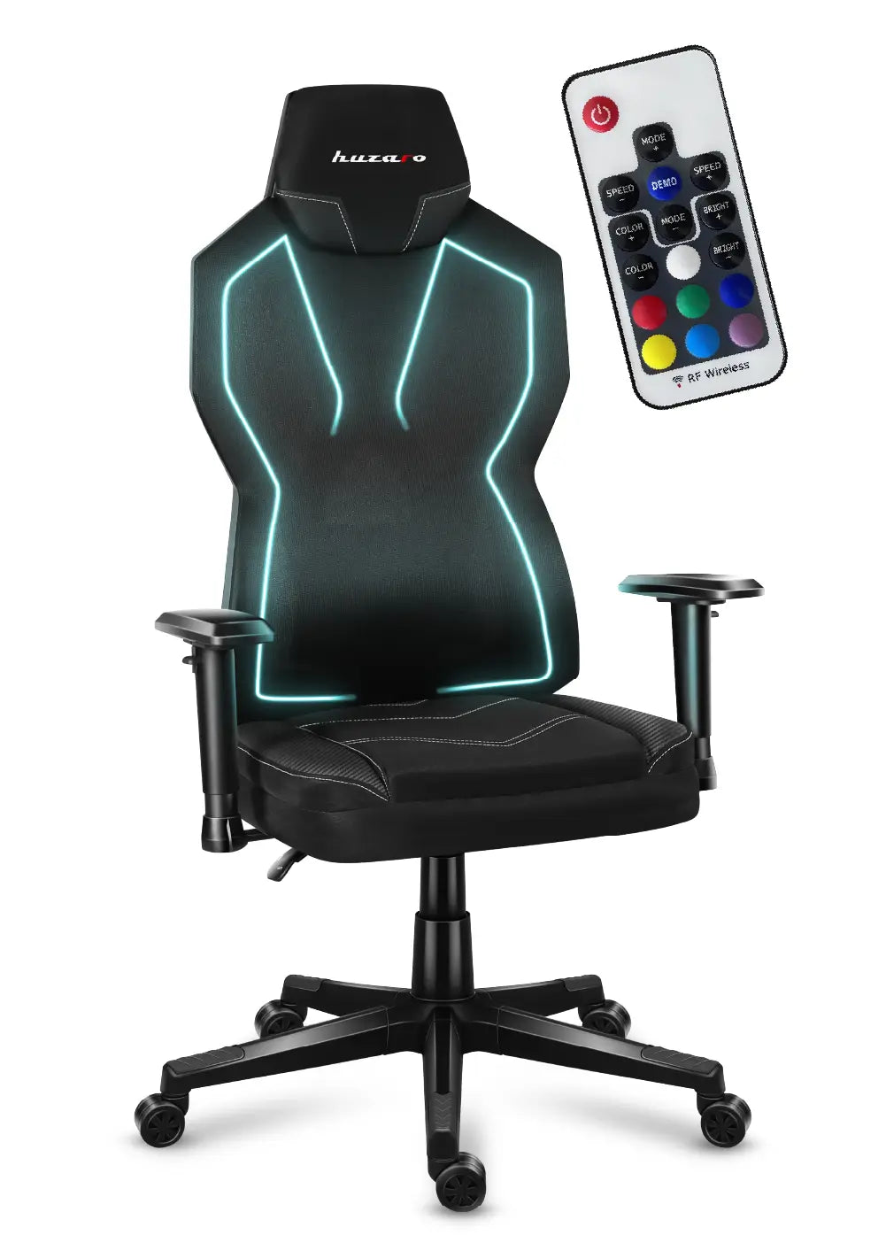 HUZARO Combat 6.2 Schwarzer RGB LED Gaming-Stuhl