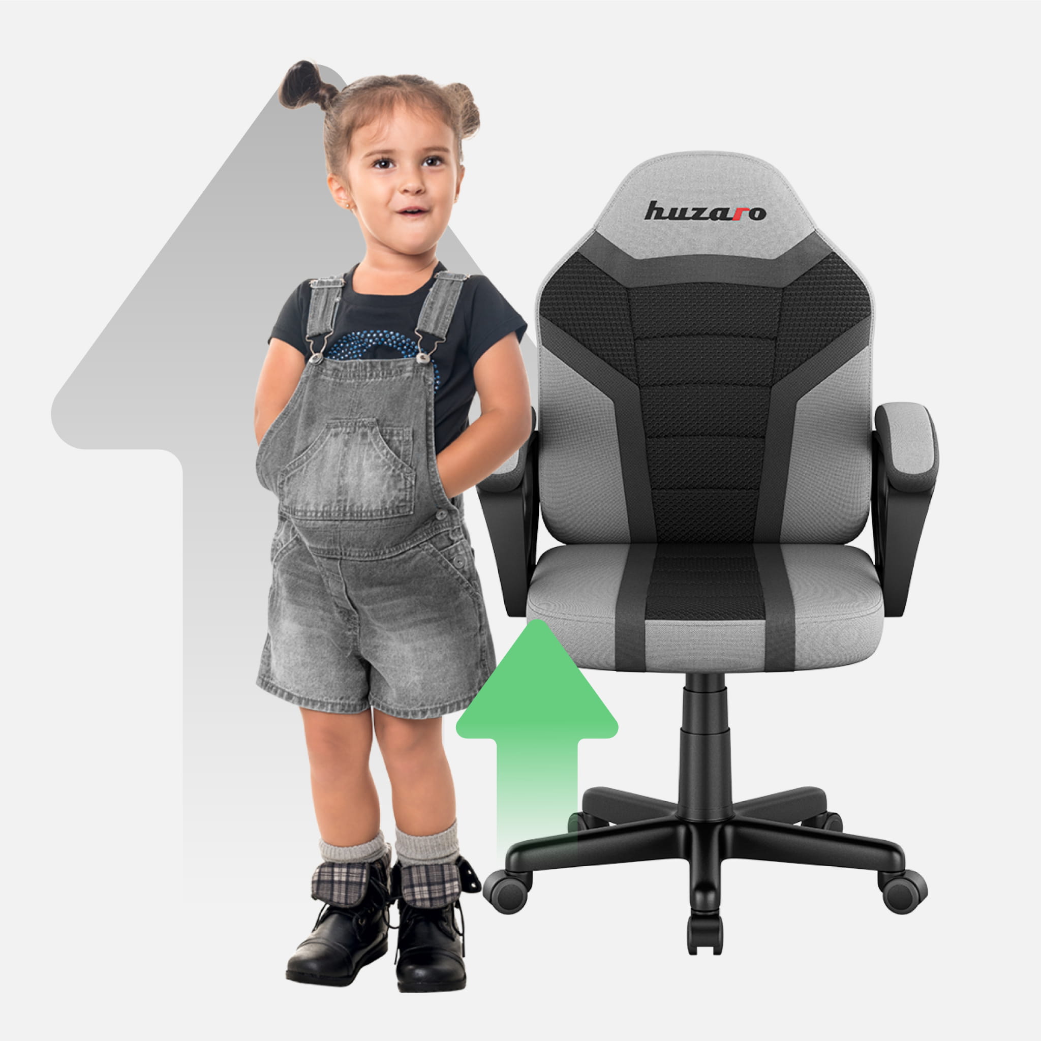 HUZARO RANGER 1.0 Grau Mesh Gaming-Stuhl für Kinder