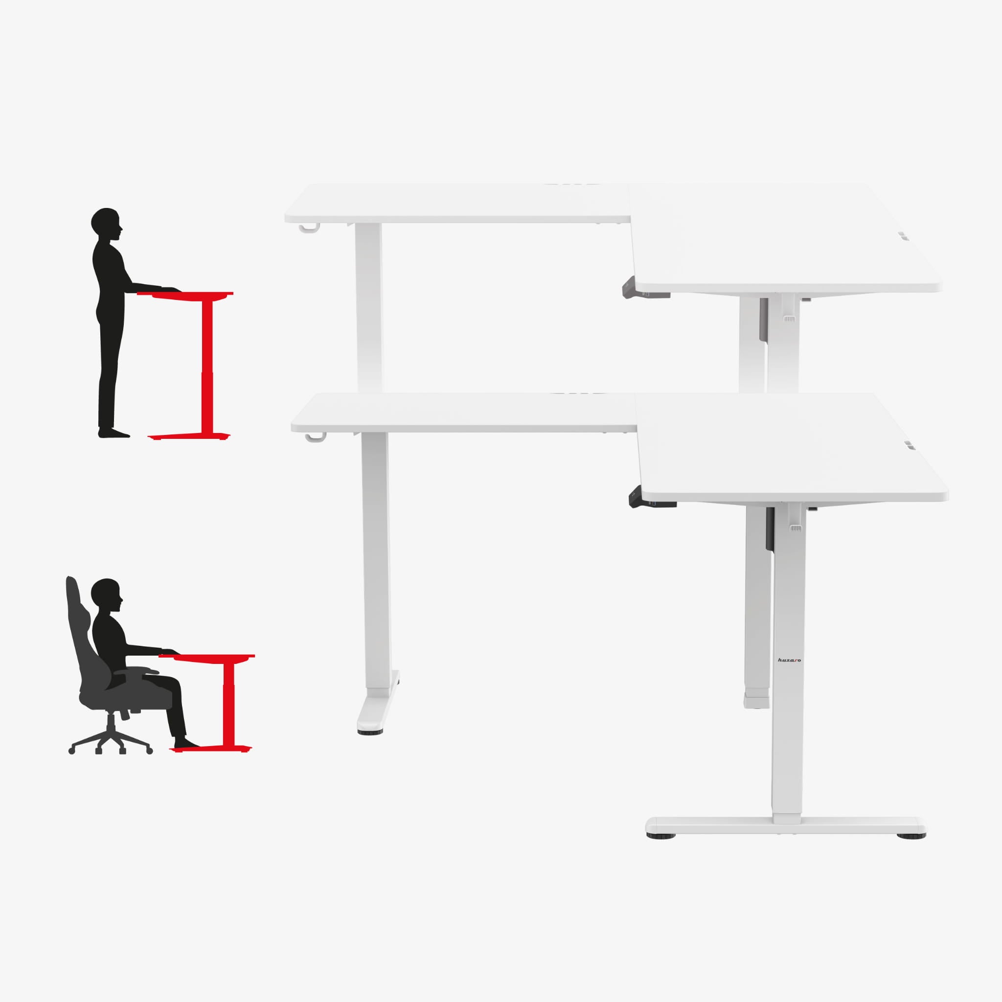 Huzaro Hero 9.5 elektrischer Eckschreibtisch schwarz