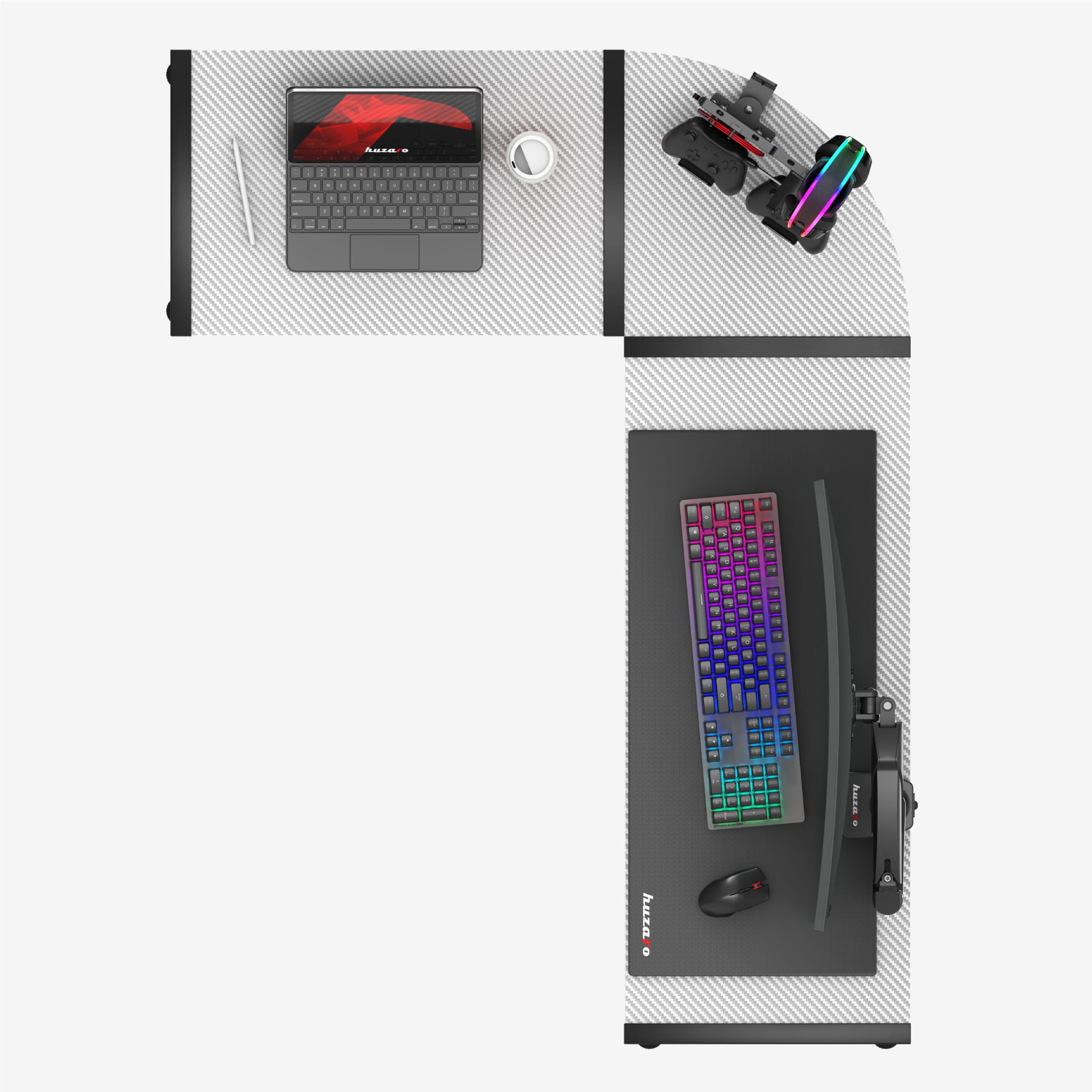 Huzaro Hero 6.0 Eck-Gaming-Schreibtisch weiß