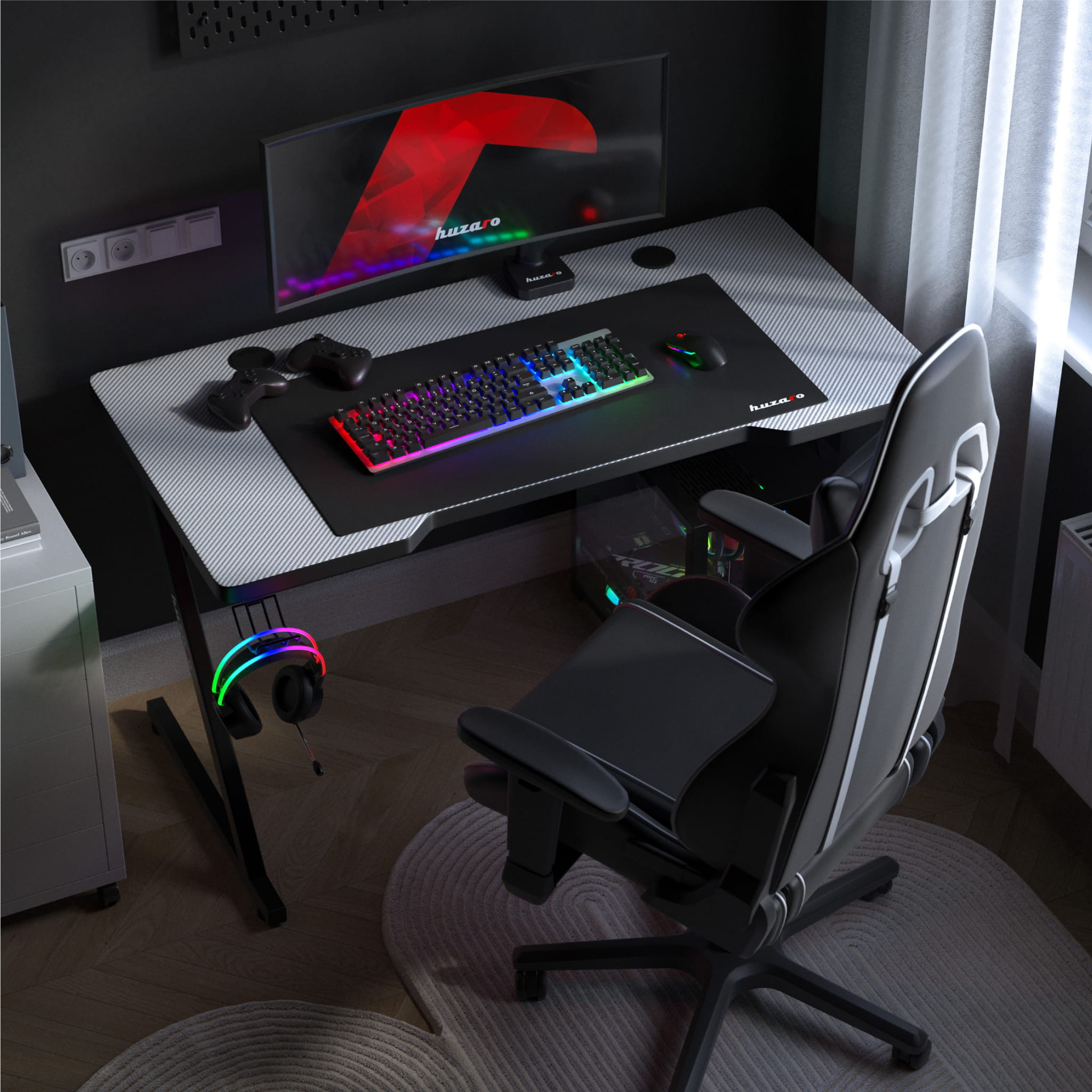 Huzaro Hero 2.5 Weiß Gaming-Schreibtisch