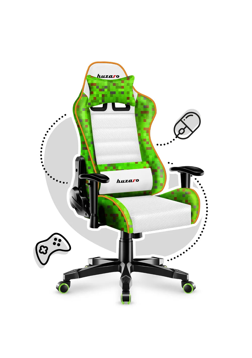 Huzaro Ranger 6.0 Pixel White Gaming-Stuhl für Kinder