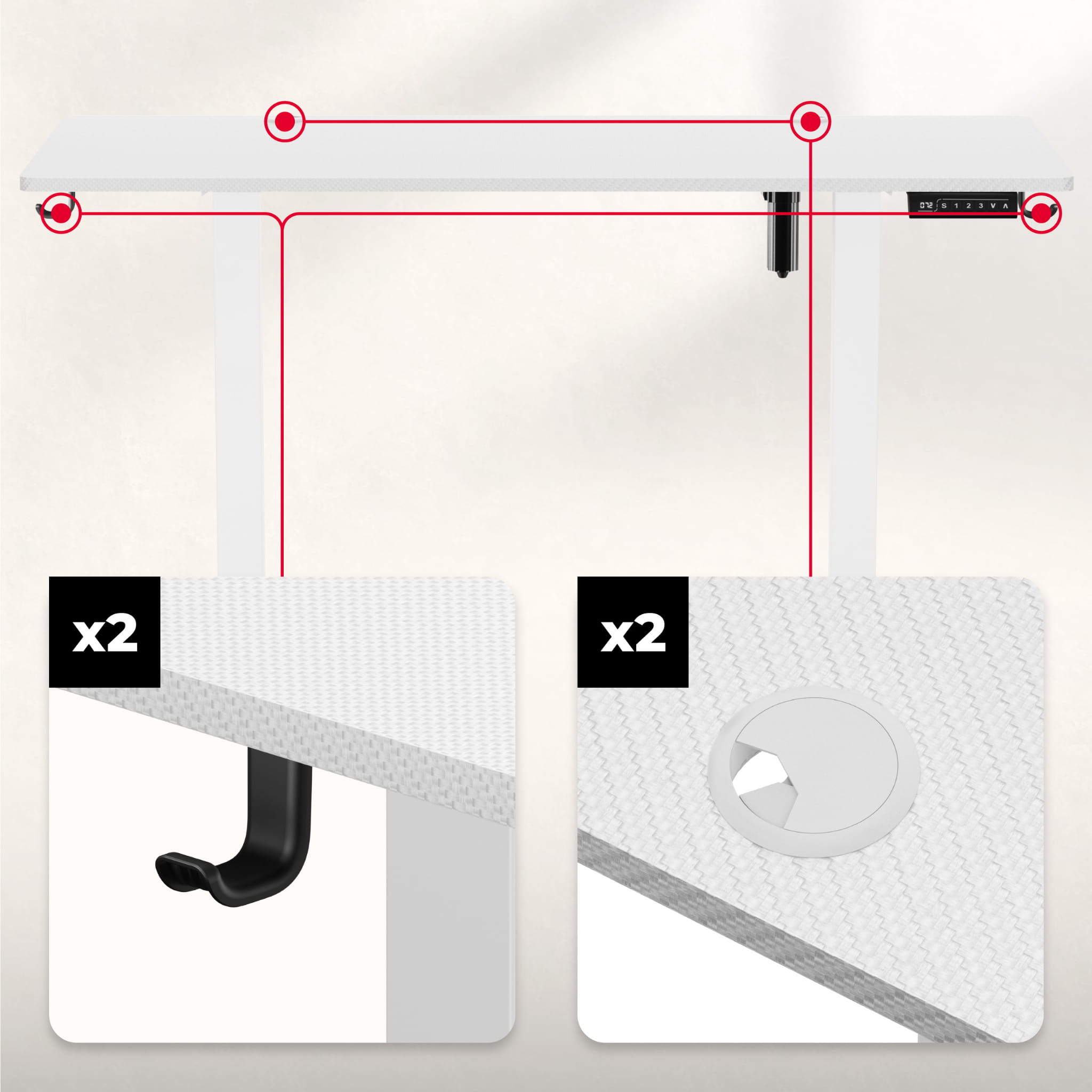 Huzaro Hero 8.2 Weiß Elektrischer Schreibtisch