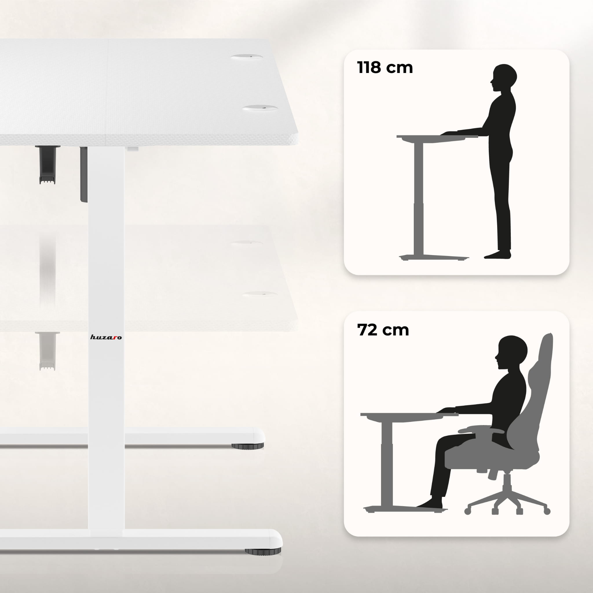 Huzaro Hero 8.2 Weiß Elektrischer Schreibtisch