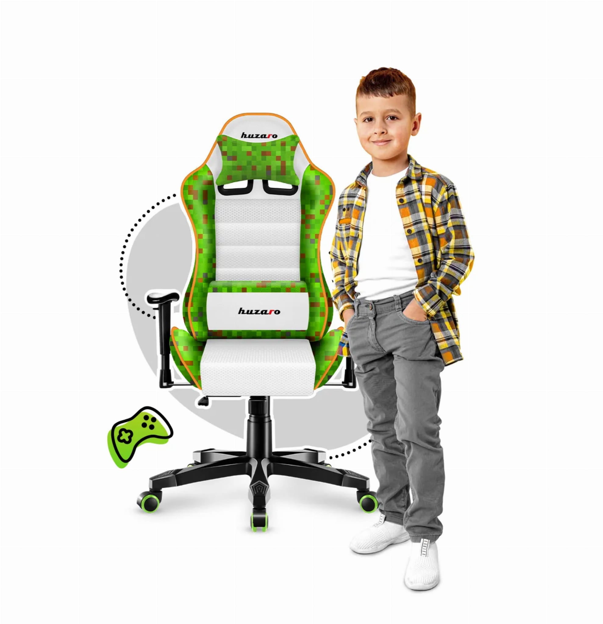 Huzaro Ranger 6.0 Pixel White Gaming-Stuhl für Kinder