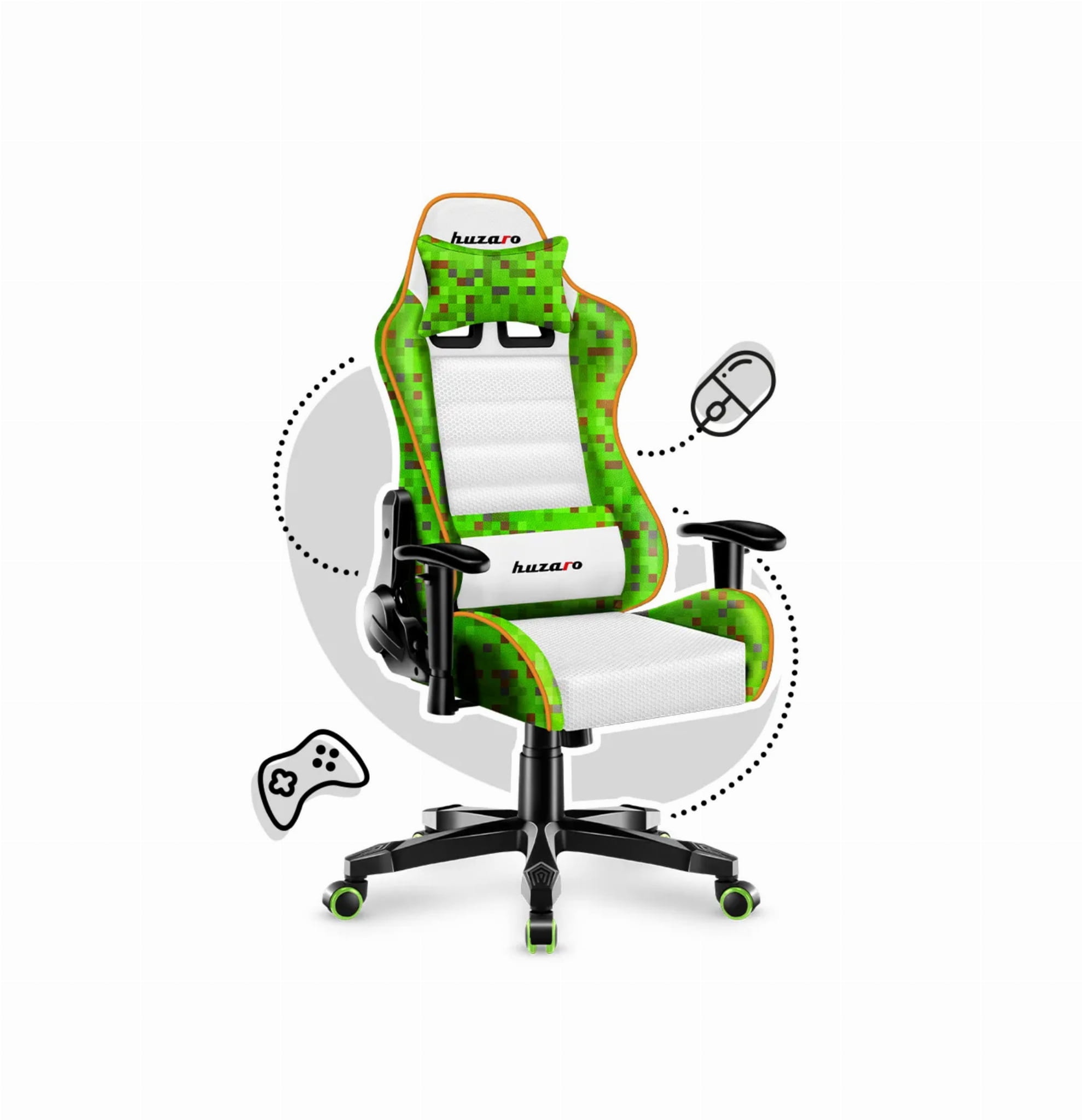 Huzaro Ranger 6.0 Pixel White Gaming-Stuhl für Kinder